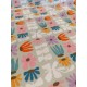 Tissu cretonne - Flowers power - x10cm