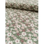 Tissu cretonne - Fleurs nature - x10cm