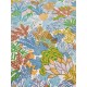Tissu cretonne - Feuilles multicolores - x10cm