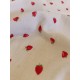 Double gaze coton - Fraise - x10cm