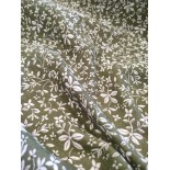 Double gaze coton - Gaufree Marjan Fougère/Blanc - x10cm