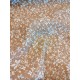Double gaze coton - Gaufree Marjan caramel/blanc - x10cm