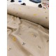 Double gaze coton -Gaze broderie anglaise col taupe - x10cm