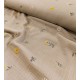 Double gaze coton -Gaze broderie anglaise col taupe - x10cm