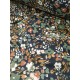 Double gaze coton -Gaze effet papillon marine - x10cm