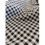 Double gaze coton -Gaze vichy noir - x10cm