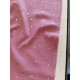 Double gaze coton - Coeur doré rose- x10cm