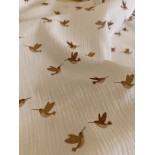 Double gaze coton - oiseau - x10cm
