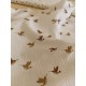 Double gaze coton - oiseau - x10cm