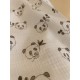 Double gaze coton - panda - x10cm