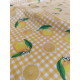 Tissu ameublement - Léger- Citron jaune à fleurs - x10cm