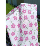 Tissu popeline - Petites marguerites - x10cm