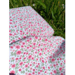Tissu popeline - Marguerites Fushia - x10cm