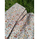 Tissu popeline - Fleurs NB bleu - x10cm