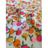 Tissu cretonne - Abricot - x10cm