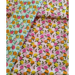 Tissu cretonne - Fruty vert - x10cm