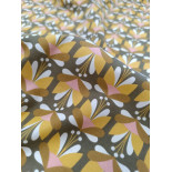 Tissu cretonne - Fruty rose - x10cm