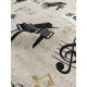 Tissu ameublement - Léger - Musical- x10cm
