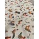 Tissu ameublement - Léger - Poules - x10cm