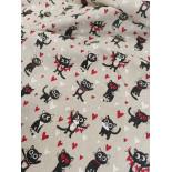 Tissu ameublement - Léger - Chats - x10cm