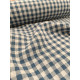 Double gaze coton réversible - Vichy Bleu - x10cm