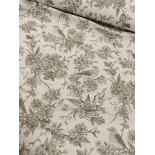 Double gaze coton réversible - Toile de jouy - x10cm