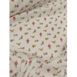 Double gaze coton - Fleuris- x10cm
