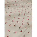 Double gaze coton - Cerises - x10cm